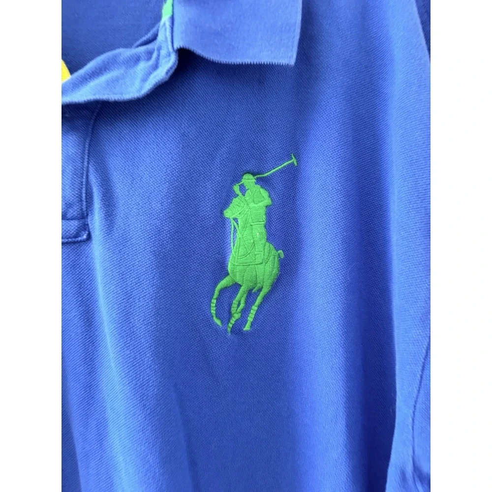 Polo Ralph Lauren Mens Polo Shirt 4XLT Blue Green Yellow Big Pony #3